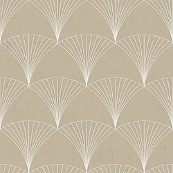 Galerie Wallcoverings Product Code 12003 - Design Wallpaper Collection - Clay Brown White Colours - Art Deco Fan Design