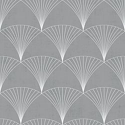 Galerie Wallcoverings Product Code 12004 - Design Wallpaper Collection - Grey Silver Colours - Art Deco Fan Design
