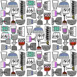 Galerie Wallcoverings Product Code 14100 - Marimekko 5 Wallpaper Collection - White Black Pink Red Yellow Green Blue Colours - Marimekko Kippis Design
