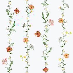 Galerie Wallcoverings Product Code 1902-4 - Spring Blossom Wallpaper Collection - Green Coral White Colours - VERTICAL GARDEN Design