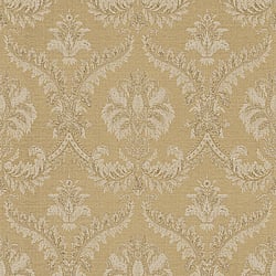 Galerie Wallcoverings Product Code 23603 - Classic Italian Wallpaper Collection - Gold Colours - A traditional damask on a woven effect background, giving a classical, formal edge to any interior scheme.  Design