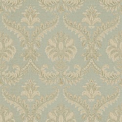 Galerie Wallcoverings Product Code 23605 - Classic Italian Wallpaper Collection - Blue Beige Colours - A traditional damask on a woven effect background, giving a classical, formal edge to any interior scheme.  Design