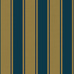 Galerie Wallcoverings Product Code 23679 - Classic Italian Wallpaper Collection - Blue Gold Colours - This classic stripe brings a timeless elegance to your home. The smooth texture has a reassuring, high quality effect while the vertical design brings a formal feel to any room. Design