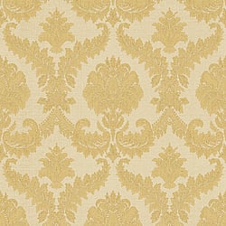 Galerie Wallcoverings Product Code 25723 - Classic Italian Wallpaper Collection - Gold Colours - A traditional damask on a woven effect background, giving a classical, formal edge to any interior scheme Design