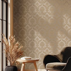 Galerie Wallcoverings Product Code 25728 - Classic Italian Wallpaper Collection - Beige Colours - Damasco Imperiale Design