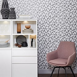 Galerie Wallcoverings Product Code 31843 - Imagine Wallpaper Collection - Beige Black Colours - Contemporary Fan Motif Design