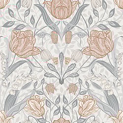 Galerie Wallcoverings Product Code 33005 - Apelviken Wallpaper Collection - Blue Beige Grey Brown Colours - Tulip Trail Design