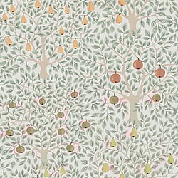 Galerie Wallcoverings Product Code 33011 - Apelviken 2 Wallpaper Collection - White Green Colours - Apples and Pears Design