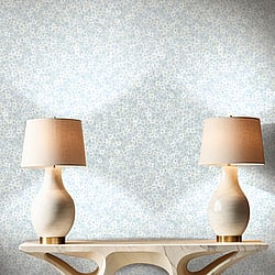 Galerie Wallcoverings Product Code 35841 - Fashion Icon Wallpaper Collection - Green Blue Grey Colours - Floral Design