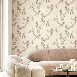 Galerie Wallcoverings Product Code 35914 - Ornamenta Wallpaper Collection - Beige Brown Colours - Thin Leaf Design