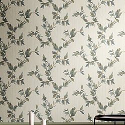 Galerie Wallcoverings Product Code 35915 - Ornamenta Wallpaper Collection - Beige Green Colours - Thin Leaf Design