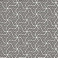 Galerie Wallcoverings Product Code 3773 - Tendenza Wallpaper Collection - White Black Colours - Honeycomb Geometric Design