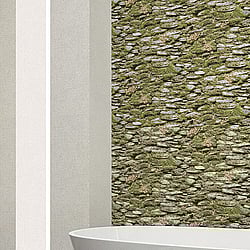 Galerie Wallcoverings Product Code 7336 - Evergreen Wallpaper Collection - Green Colours - Rock Wall Design
