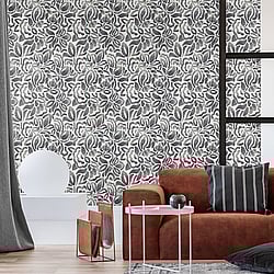 Galerie Wallcoverings Product Code 81339 - Pepper Wallpaper Collection - Black Cumin Colours - Brussels Lace Design