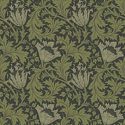 Galerie Wallcoverings Product Code 82005 - Hidden Treasures Wallpaper Collection - Green black Colours - Anemone Design