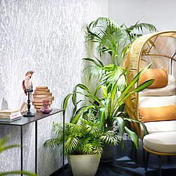 Galerie Wallcoverings Product Code 91935 - Vault Wallpaper Collection - Greige, Pearl Colours - Fan Palm Design