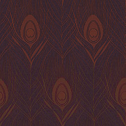 Galerie Wallcoverings Product Code AC60007 - Absolutely Chic Wallpaper Collection - Metallic Red Lilac Colours - Peacock Feather Motif Design
