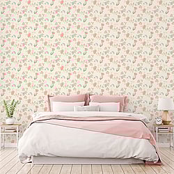 Galerie Wallcoverings Product Code AF37734 - Abby Rose 4 Wallpaper Collection - Pink Green Blue Colours - Fern Floral Design
