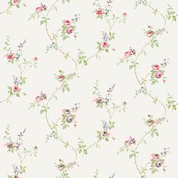 Galerie Wallcoverings Product Code CI38227 - Classic Silks 4 Wallpaper Collection - Pink, Purple, Blue Colours - White Wedding Trail Design