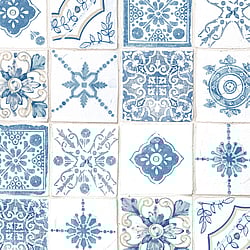 Galerie Wallcoverings Product Code CK36622 - Kitchen Style 3 Wallpaper Collection - Blue White Colours - Retro Tiles Design