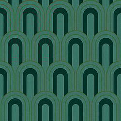 Galerie Wallcoverings Product Code CM27033 - Botanica Wallpaper Collection - Green Colours - Retro Arch Design