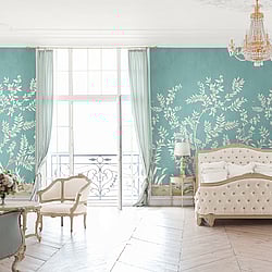 Galerie Wallcoverings Product Code DB30404M - Daisy Bennett Wallpaper Collection - Aquas & Teals Colours - Vining Beauty Mural Design