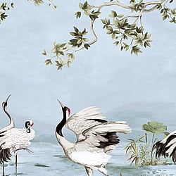 Galerie Wallcoverings Product Code DB30602M - Daisy Bennett Wallpaper Collection - Blues Colours - Crane Mural Design