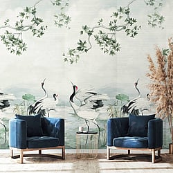 Galerie Wallcoverings Product Code DB31610M - Daisy Bennett Wallpaper Collection - Cool Neutrals Colours - Crane Mural Design