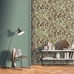 Galerie Wallcoverings Product Code DW2007 - Designer Walls Wallpaper Collection - Leek Green Colours - Nature Leaves Design