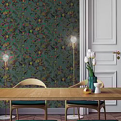 Galerie Wallcoverings Product Code DW2008 - Designer Walls Wallpaper Collection - Heron Green Colours - Nature Leaves Design