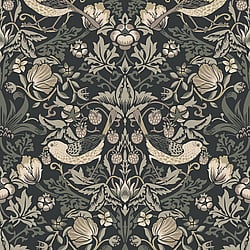 Galerie Wallcoverings Product Code ET11200 - Arts and Crafts Wallpaper Collection - Black Cream Taupe Colours - Fragaria Garden Design