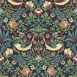 Galerie Wallcoverings Product Code ET11210 - Arts and Crafts Wallpaper Collection - Black Green Red Blue Colours - Fragaria Garden Design