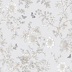 Galerie Wallcoverings Product Code FH37538 - Homestyle Wallpaper Collection - Beige Brown Grey Colours - Butterfly Toile Design