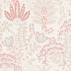 Galerie Wallcoverings Product Code FL61126 - Flourish Wallpaper Collection - Grey/Pink Colours - Dreaming Garden Motif Design