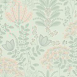 Galerie Wallcoverings Product Code FL61127 - Flourish Wallpaper Collection - Grey/Green Colours - Dreaming Garden Motif Design