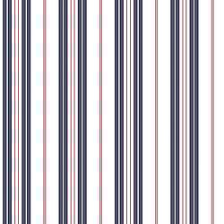 Galerie Wallcoverings Product Code G23061 - Deauville 2 Wallpaper Collection - Navy Blue Red White Colours - Two Colour Stripe Design