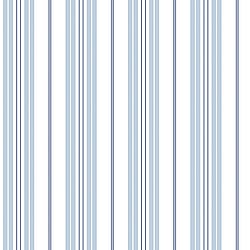 Galerie Wallcoverings Product Code G23064 - Deauville 2 Wallpaper Collection - Sky Blue Navy Blue White Colours - Two Colour Stripe Design