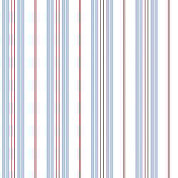 Galerie Wallcoverings Product Code G23065 - Deauville 2 Wallpaper Collection - Sky Blue Red White Colours - Two Colour Stripe Design