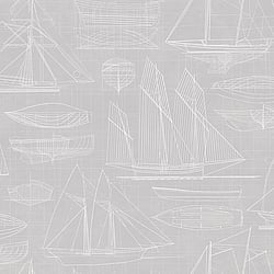 Galerie Wallcoverings Product Code G23328 - Deauville 2 Wallpaper Collection - Taupe Beige White Colours - Nautical Blueprint Design