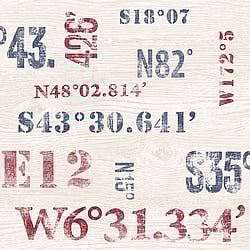 Galerie Wallcoverings Product Code G23330 - Deauville 2 Wallpaper Collection - Navy Blue Red White Colours - Naval Print Design