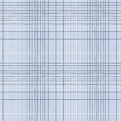 Galerie Wallcoverings Product Code G23334 - Deauville 2 Wallpaper Collection - Sky Blue Navy Blue White Colours - Nautical Sea Plaid Design