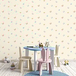 Galerie Wallcoverings Product Code G56007 - Just 4 Kids 2 Wallpaper Collection - Yellow Pink Blue Orange Colours - Butterflies Design