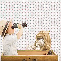 Galerie Wallcoverings Product Code G56529 - Just 4 Kids 2 Wallpaper Collection - Red Blue White Colours - Diamond Motif Design