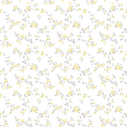 Galerie Wallcoverings Product Code G56650 - Small Prints Wallpaper Collection - Yellow White Grey Colours - Delicate Floral Design