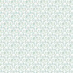 Galerie Wallcoverings Product Code G56680 - Small Prints Wallpaper Collection - Green Cream Blue Colours - Ogee Floral Design