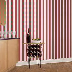 Galerie Wallcoverings Product Code G67525 - Just Kitchens Wallpaper Collection - Red Colours - Awning Stripe Design