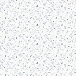 Galerie Wallcoverings Product Code G67851 - Miniatures 2 Wallpaper Collection - Blue White Colours - Small Floral Butterfly Dragonfly Design