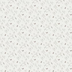 Galerie Wallcoverings Product Code G67853 - Miniatures 2 Wallpaper Collection - White Pink Grey Colours - Small Floral Butterfly Dragonfly Design