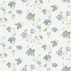 Galerie Wallcoverings Product Code G67864 - Miniatures 2 Wallpaper Collection - Blue Green White Colours - Small Floral Trail Design
