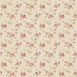 Galerie Wallcoverings Product Code G67893 - Miniatures 2 Wallpaper Collection - Red Cream Green Colours - Medium Rose Trail Design
